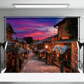 Aperturee - Ancient Town Street Sunset Night Backdrop For Photo